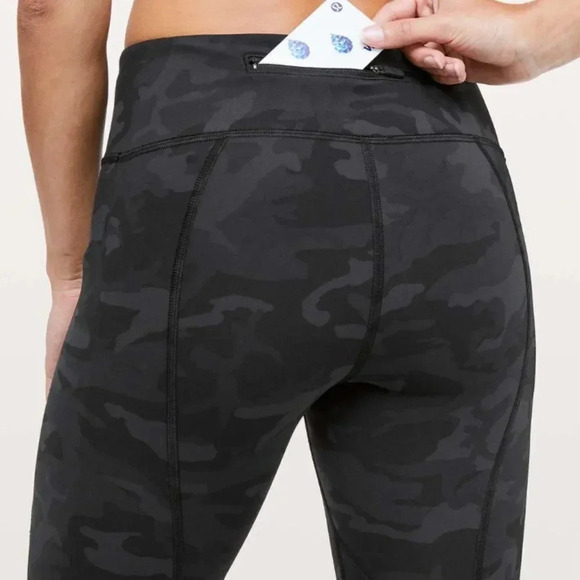 Lululemon Pace Rival Crop Leggings 22" Incognito Camo Camouflage Grey Black 4 - Picture 7 of 11